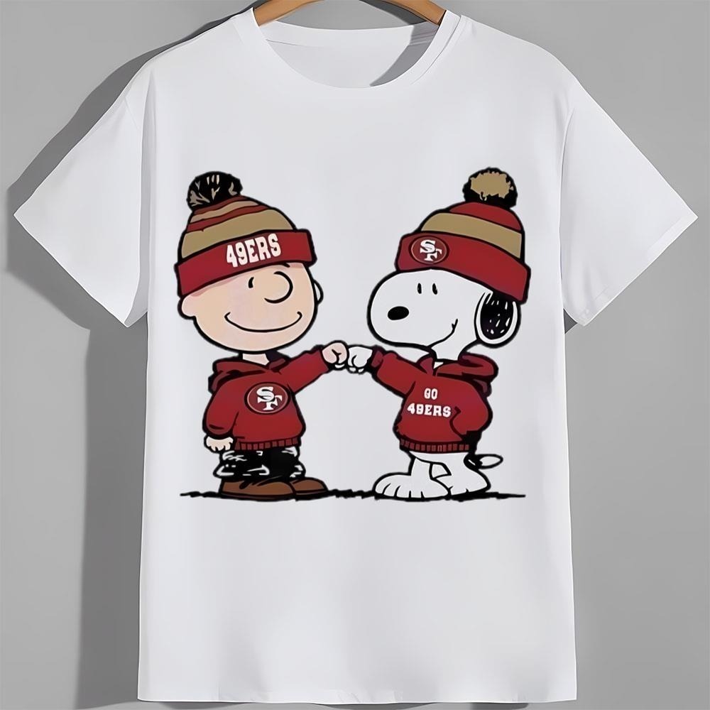 Charlie Brown And Snoopy Nfl San Francisco 49Ers Football Shirt